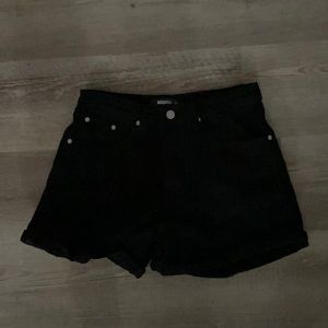 High waisted black shorts